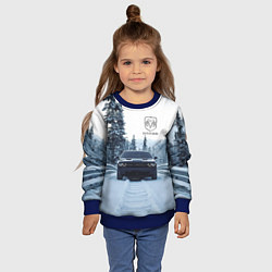 Свитшот детский Dodge in winter forest, цвет: 3D-синий — фото 2