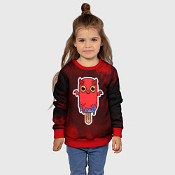 Свитшот детский Вампирское мороженое, цвет: 3D-красный — фото 2