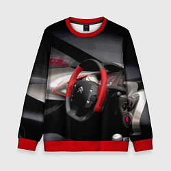 Свитшот детский Ситроен - салон - Steering wheel, цвет: 3D-красный