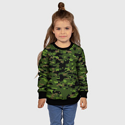 Свитшот детский Камуфляж лесной пиксель, цвет: 3D-черный — фото 2