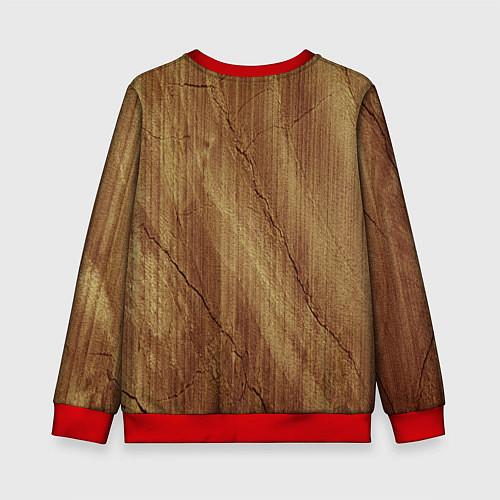 Детский свитшот Деревянная текстура / 3D-Красный – фото 2