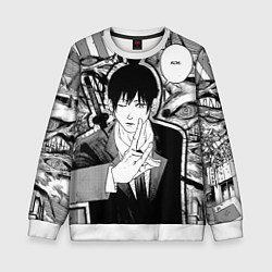 Свитшот детский Аки Человек Бензопила, цвет: 3D-белый