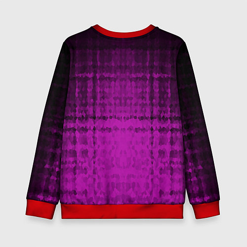 Детский свитшот Абстрактный мозаичный черно - пурпурный узор / 3D-Красный – фото 2