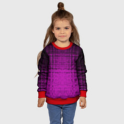 Свитшот детский Абстрактный мозаичный черно - пурпурный узор, цвет: 3D-красный — фото 2