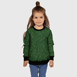 Свитшот детский Зеленая камуфляжная трава, цвет: 3D-черный — фото 2