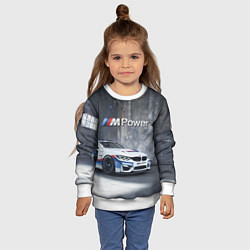 Свитшот детский BMW M4 GT4 - racing team - motorsport, цвет: 3D-белый — фото 2