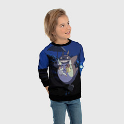 Свитшот детский Night flight Totoro, цвет: 3D-черный — фото 2