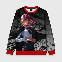 Свитшот детский Демон контроля : Человек бензопила, цвет: 3D-красный