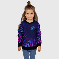Свитшот детский Citroen neon speed lines, цвет: 3D-черный — фото 2