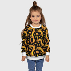Свитшот детский Golden dragons, цвет: 3D-белый — фото 2