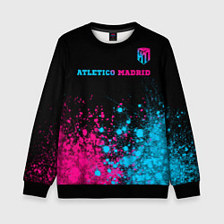 Свитшот детский Atletico Madrid - neon gradient: символ сверху, цвет: 3D-черный