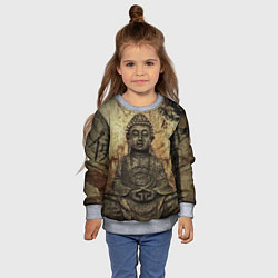 Свитшот детский Статуя Будды, цвет: 3D-меланж — фото 2