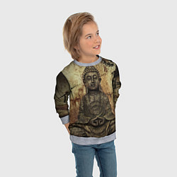 Свитшот детский Статуя Будды, цвет: 3D-меланж — фото 2
