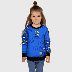 Свитшот детский Радужные друзья Синий в короне, цвет: 3D-черный — фото 2