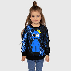 Свитшот детский Радужные друзья Синий молния, цвет: 3D-черный — фото 2