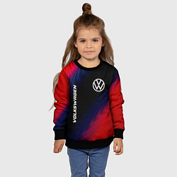 Свитшот детский Volkswagen красный карбон, цвет: 3D-черный — фото 2