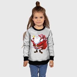Свитшот детский Санта Клаус и колокольчик, цвет: 3D-черный — фото 2