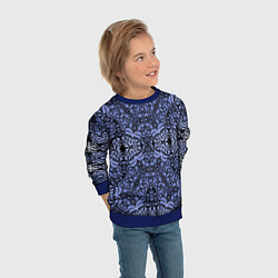 Свитшот детский Ажурный модный кружевной синий узор, цвет: 3D-синий — фото 2