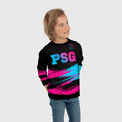 Свитшот детский PSG - neon gradient: символ сверху, цвет: 3D-черный — фото 2