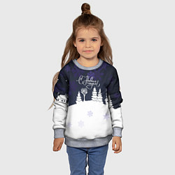 Свитшот детский С новым годом! минимализм, цвет: 3D-меланж — фото 2