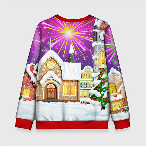 Детский свитшот Новогодний салют / 3D-Красный – фото 2