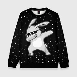 Свитшот детский Кролик ДЭБ и снегопад, цвет: 3D-черный
