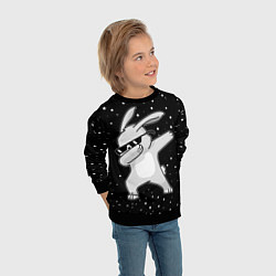Свитшот детский Кролик ДЭБ и снегопад, цвет: 3D-черный — фото 2