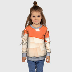 Свитшот детский Абстрактные геометрические оранжевые и светлые фиг, цвет: 3D-меланж — фото 2