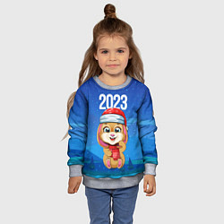 Свитшот детский 2023 - Новогодний зайчик, цвет: 3D-меланж — фото 2