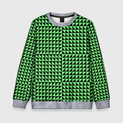 Свитшот детский Чёрно-зелёная оптическая иллюзия, цвет: 3D-меланж