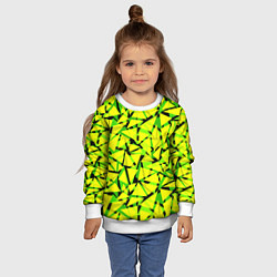 Свитшот детский Желтый геометрический узор, цвет: 3D-белый — фото 2