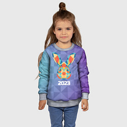Свитшот детский Кролик из мозаики 2023, цвет: 3D-меланж — фото 2