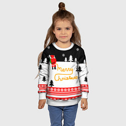 Свитшот детский Merry christmas - Санта Клаус, цвет: 3D-белый — фото 2