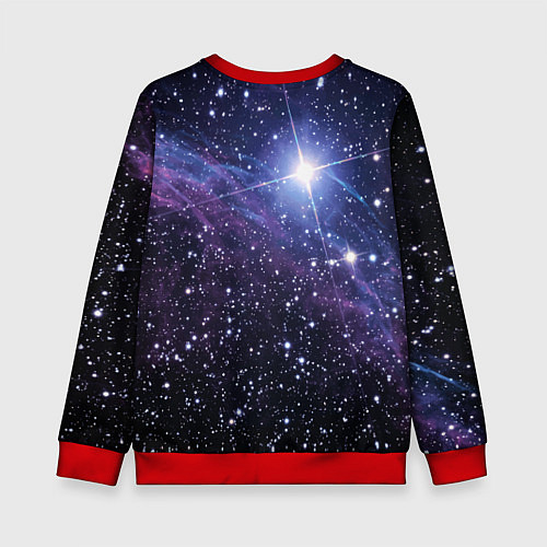Детский свитшот Три котика в открытом космосе / 3D-Красный – фото 2