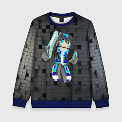 Свитшот детский Minecraft - character - video game, цвет: 3D-синий