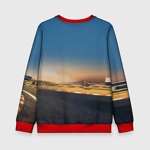 Детский свитшот Lamborghini Huracan STO - car racing / 3D-Красный – фото 2