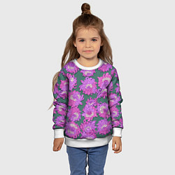 Свитшот детский Яркие хризантемы, цвет: 3D-белый — фото 2