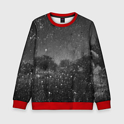 Свитшот детский Абстрактная тьма и следы белой краски, цвет: 3D-красный