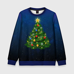 Детский свитшот Новогодняя елка с яркой звездой