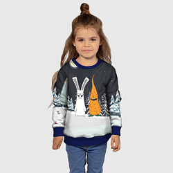 Свитшот детский Заяц и морковка, цвет: 3D-синий — фото 2