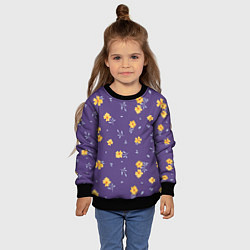Свитшот детский Милые цветочки, цвет: 3D-черный — фото 2