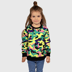 Свитшот детский Неоновый камуфляж, цвет: 3D-черный — фото 2