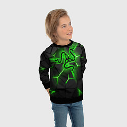 Свитшот детский Razer neon logo, цвет: 3D-черный — фото 2