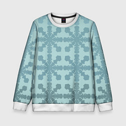 Свитшот детский Снежинки градиент, цвет: 3D-белый