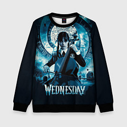 Свитшот детский Wednesday Addams 2022, цвет: 3D-черный