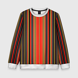 Детский свитшот Вертикальные полосы в оранжево-коричневых тонах