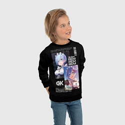 Свитшот детский Re: Zero жизнь с нуля в другом мире, цвет: 3D-черный — фото 2