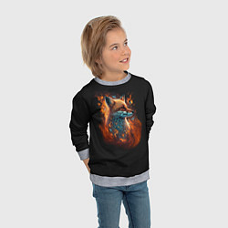 Свитшот детский Огненная лиса, цвет: 3D-меланж — фото 2