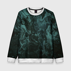 Свитшот детский Тёмно-синий водянистый туман, цвет: 3D-белый