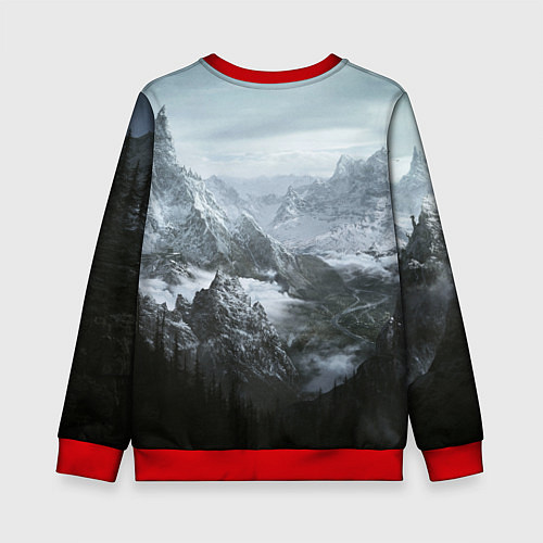 Детский свитшот Природа Скайрима / 3D-Красный – фото 2